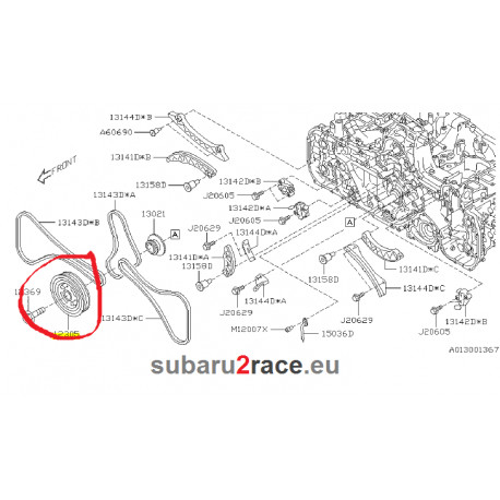 Řemenice na kliku- Subaru Boxer Diesel - Forester 2014-, Outback 2011-2017